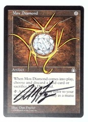 V0008: Mox Diamond: LP: Custom Altered: Paint Pen: Signed/Autographed: Dan Frazier: Black